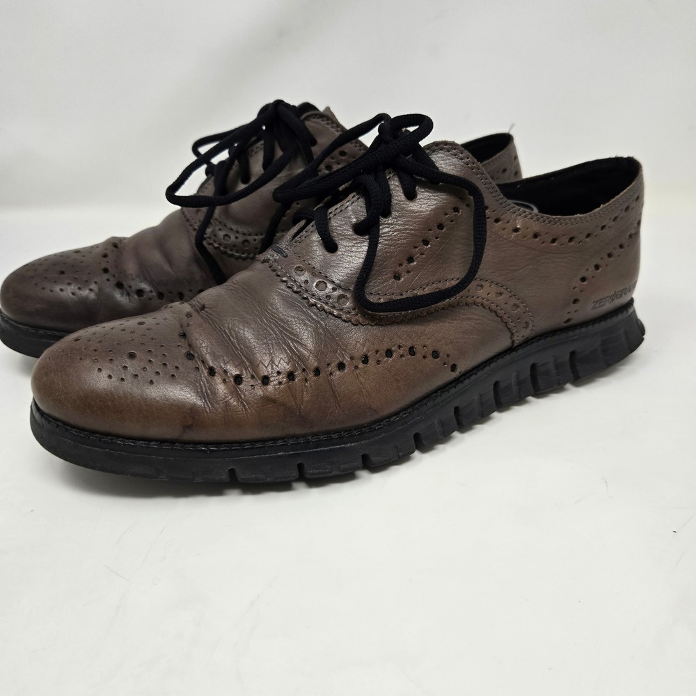 Cole Haan Zerogrand Mens Brown Leather Wingtip Oxford Shoes C30720 Size 9.5 M‎ - Picture 2 of 10